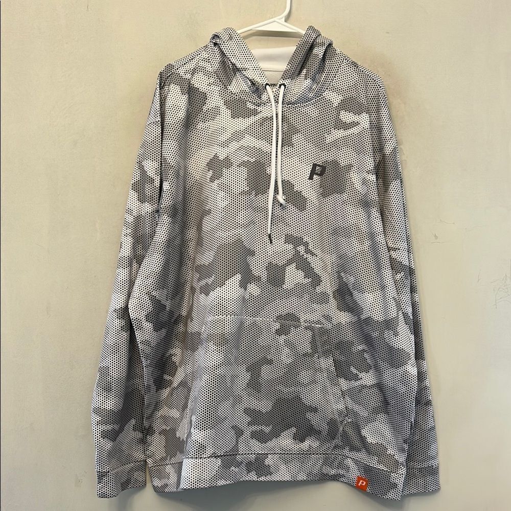 Sport-Tek gray white camouflage long sleeve hooded sweatshirt Size 3XL EUC